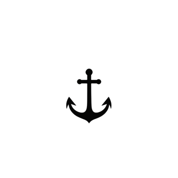 A simple black anchor icon is centered on transparency background, symbolizing stability and strength. minimalist design is clean and straightforward, making it versatile for various uses png