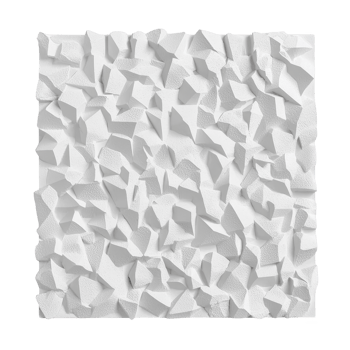 A This features textured white 3D geometric pattern with irregular shapes and shadows, creating modern and abstract design. pattern is composed of various angular forms that give sense of depth png