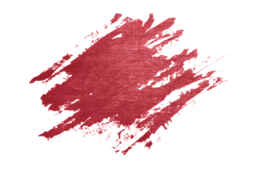 Rough red color blob on transparent background. Stroke texture is imperfect and unrefined png