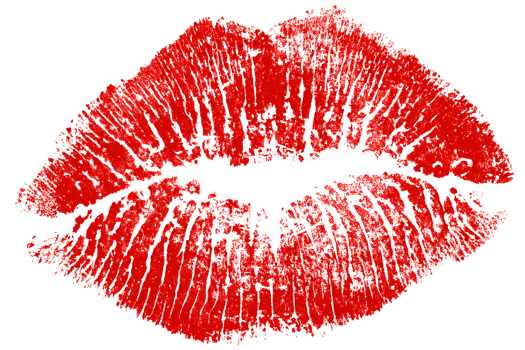Red lip imprint isolated. Sparkling texture, bold color, expressive detail. transparent background enhances the rouge shade png