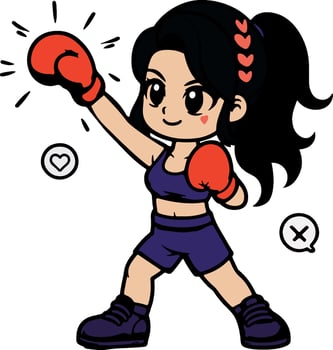 Power girl boxer, athlete vector