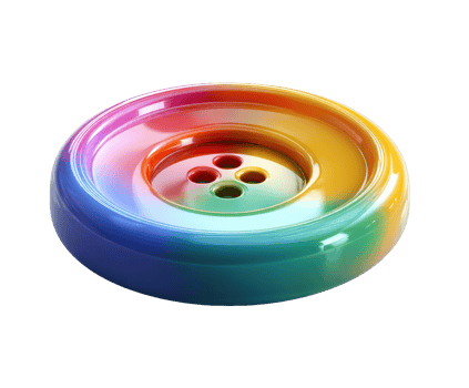 Colorful circular button designed for crafts and sewing projects png