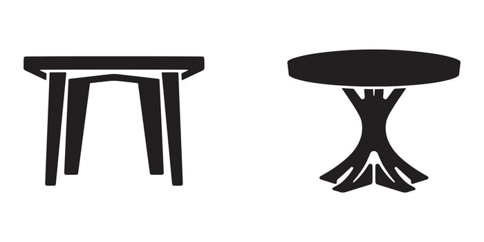 Dining Table Silhouette Set vector