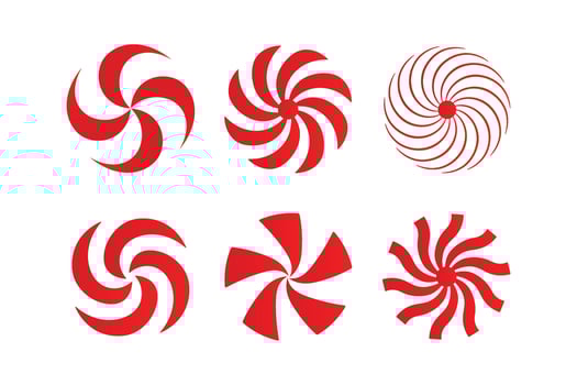 Festive Candy Swirl Collection, peppermint candy swirl, holiday candy , peppermint swirl vector