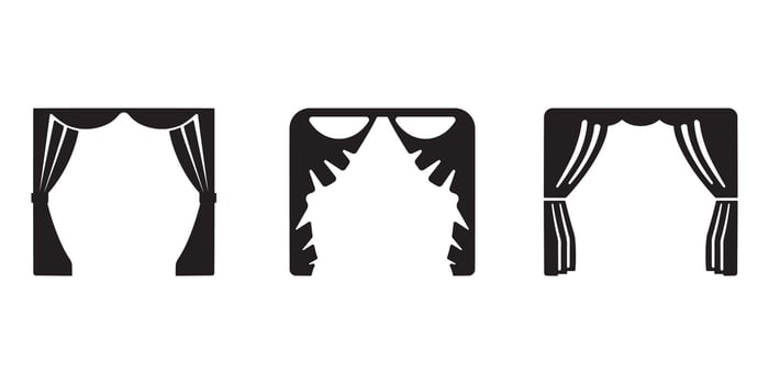 Black Curtain Silhouette Set vector