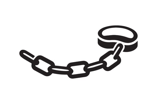 Dog chain collar silhouette. Metal chain icon. vector