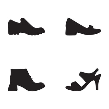 Set of women shoe silhouettes art vector