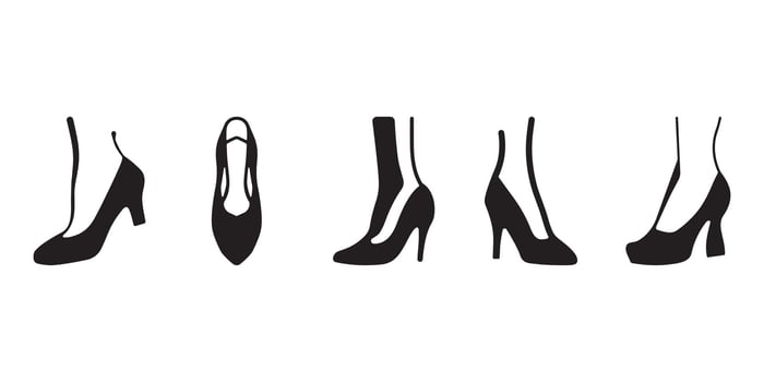 Set of women shoe silhouettes vector