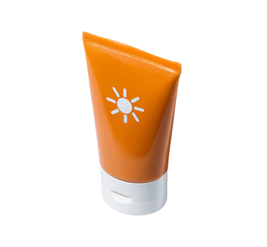 orange sunscreen tube with sun symbol design for summer skin care and uv protection on isolated background high resolution product image png
