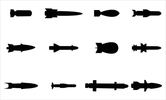 Black Silhouettes - Missiles vector