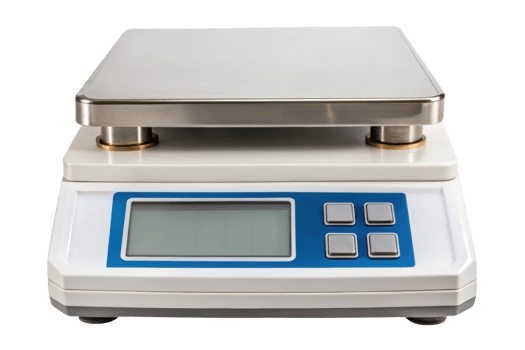 Digital laboratory scale for precise weight measurement isolated on a transparent background png