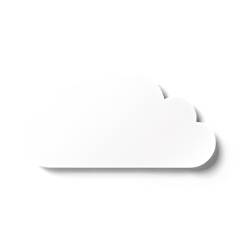 Minimal White Cloud Icon in Flat Style with Shadow png