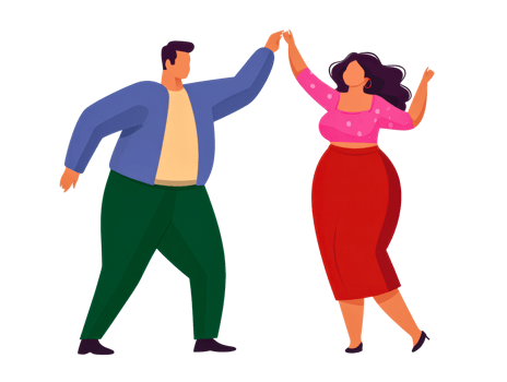 Dance celebration with couple enjoying traditional moves together png