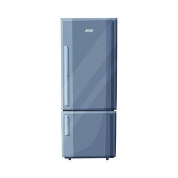 Gray Refrigerator Household Kitchen Appliance Flat Style Illustration on White Background vector