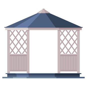 Garden or Park Gazebo, Urban Infrastructure Design Element, Flat Style Illustration on White Background vector