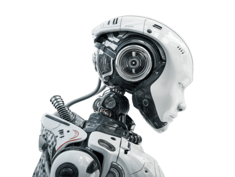 Futuristic robot design showcasing advanced technology features png