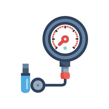 Pressure gauge icon measuring tool on black background vector