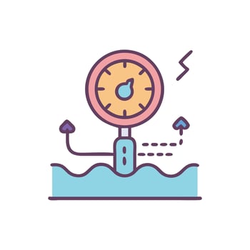 Water Level Sensor and Alarm Icon Design vector