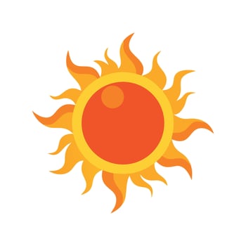 Vibrant cartoon sun, sunshine isolated on black background vector