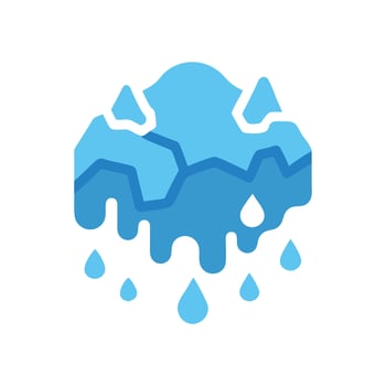 Melting Iceberg with Water Drops on Black Background vector