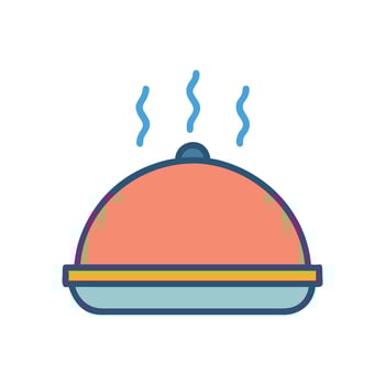 Illustration of a Steaming Hot Covered Food Platter vector