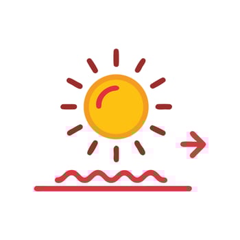 Sun and Wave Illustration Representing Sunburn and Protection vector