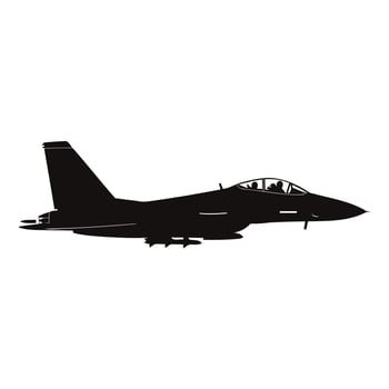 Military Jet Silhouette Graphic vector