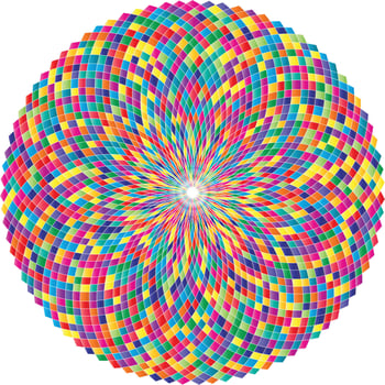 Multicolor spherical design, optical illusion vector