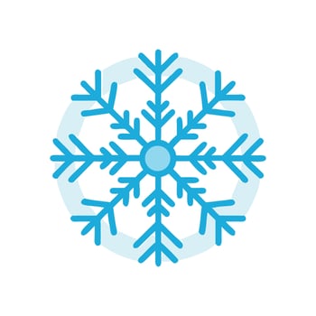 Flat design blue snowflake icon on black background vector