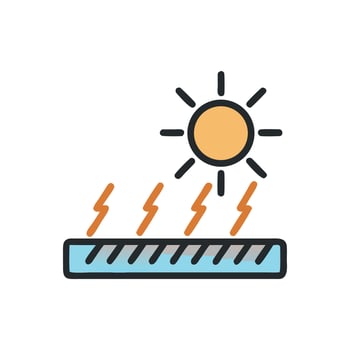 Solar panel energy and lightning icon symbol concept vector