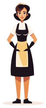 A cheerful female figure in traditional attire. png