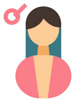 Abstract female portrait with geometric shapes. png