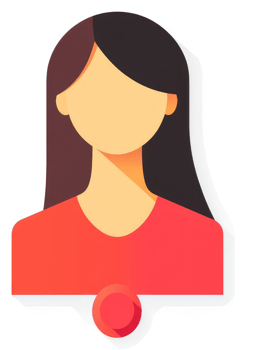 A stylized illustration of a woman's avatar. png