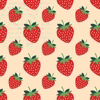 seamless pattern with red strawberries vector