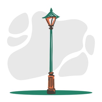 Vintage Lamp Post Hand Drawn Illustration vector