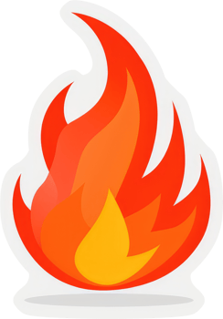 A vibrant graphic representation of fire. png
