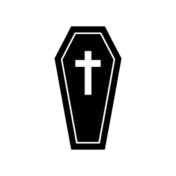 A black coffin with a cross symbolizes themes of death and mourning cutouts png