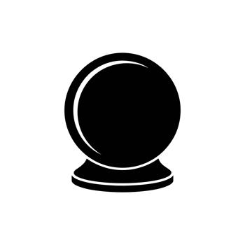 A simple black silhouette of a crystal ball cutouts png