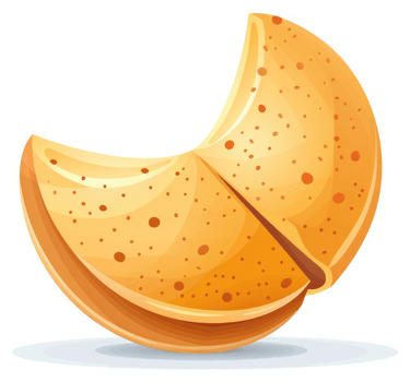A pair of fortune cookies, showcasing a delicious treat. png