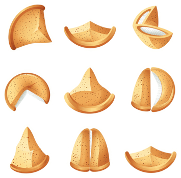 Assorted slices of a flaky, golden-brown pastry with a creamy filling. png
