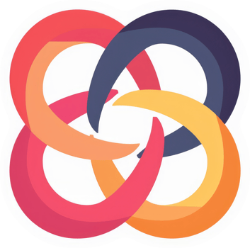 A colorful intertwined circular design symbolizes unity and interconnectedness. png