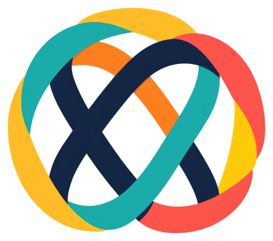 A colorful, interconnected design representing unity and collaboration. png