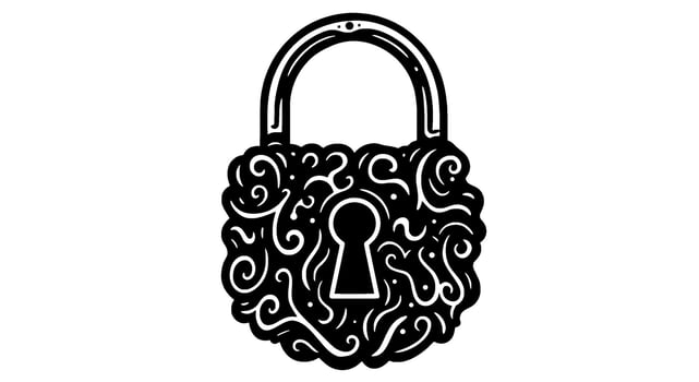 Ornate Padlock with Swirl Keyhole Design vector