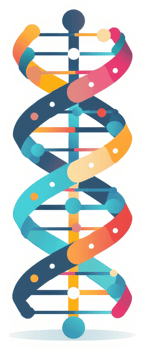 A vibrant depiction of a double helix dna structure. png