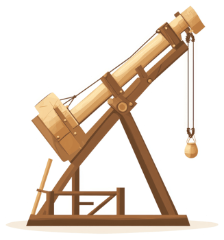 A medieval catapult, a simple machine for launching projectiles. png