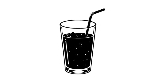 Monochromatic Iced Drink Glass Icon vector