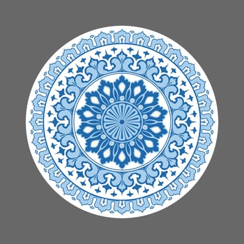 Circular arabesque monochrome color patterns vector