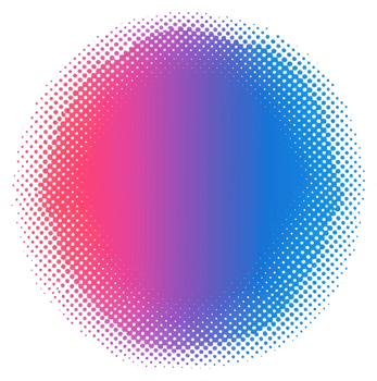 A vibrant, circular halftone gradient design showcasing a smooth color transition. png