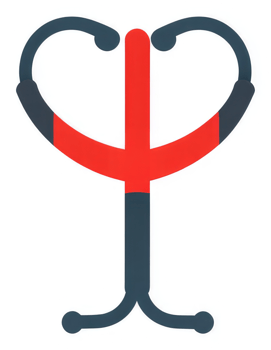 A stylized representation of a medical stethoscope. png