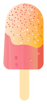 A vibrant, sugary, summer popsicle with a sweet topping. png